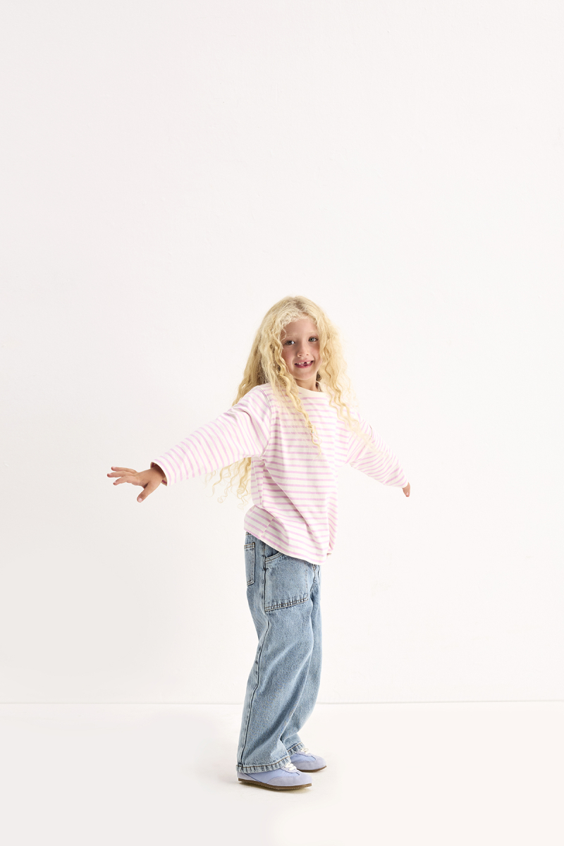 Pink Striped Long Sleeve T-shirt - 2