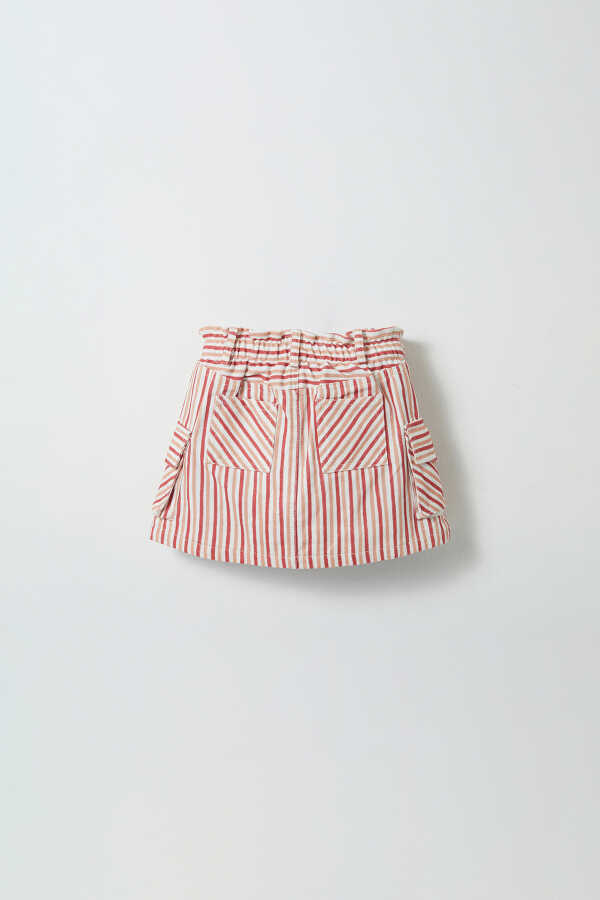 Red Striped Mini Skirt - 6