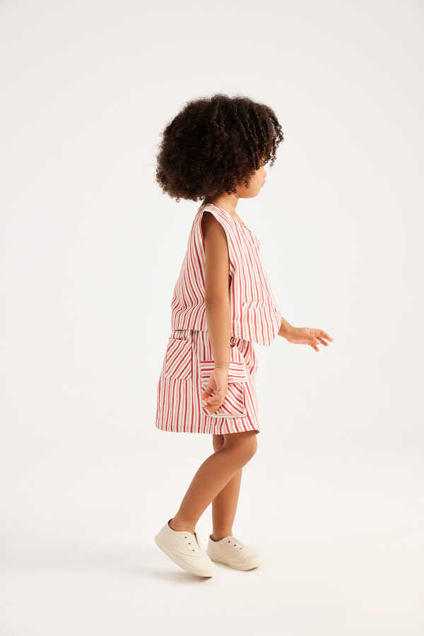 Red Striped Mini Skirt - 5