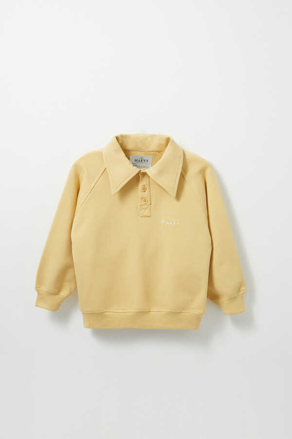 Sarı Nakış Detaylı Reglan Kol Sweatshirt - 3
