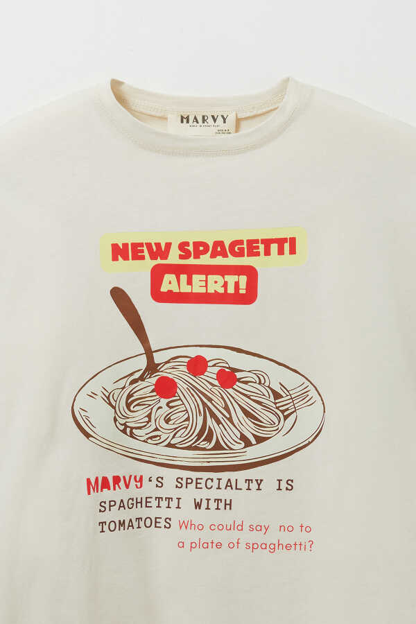 Spaghetti Printed T-shirt - 4
