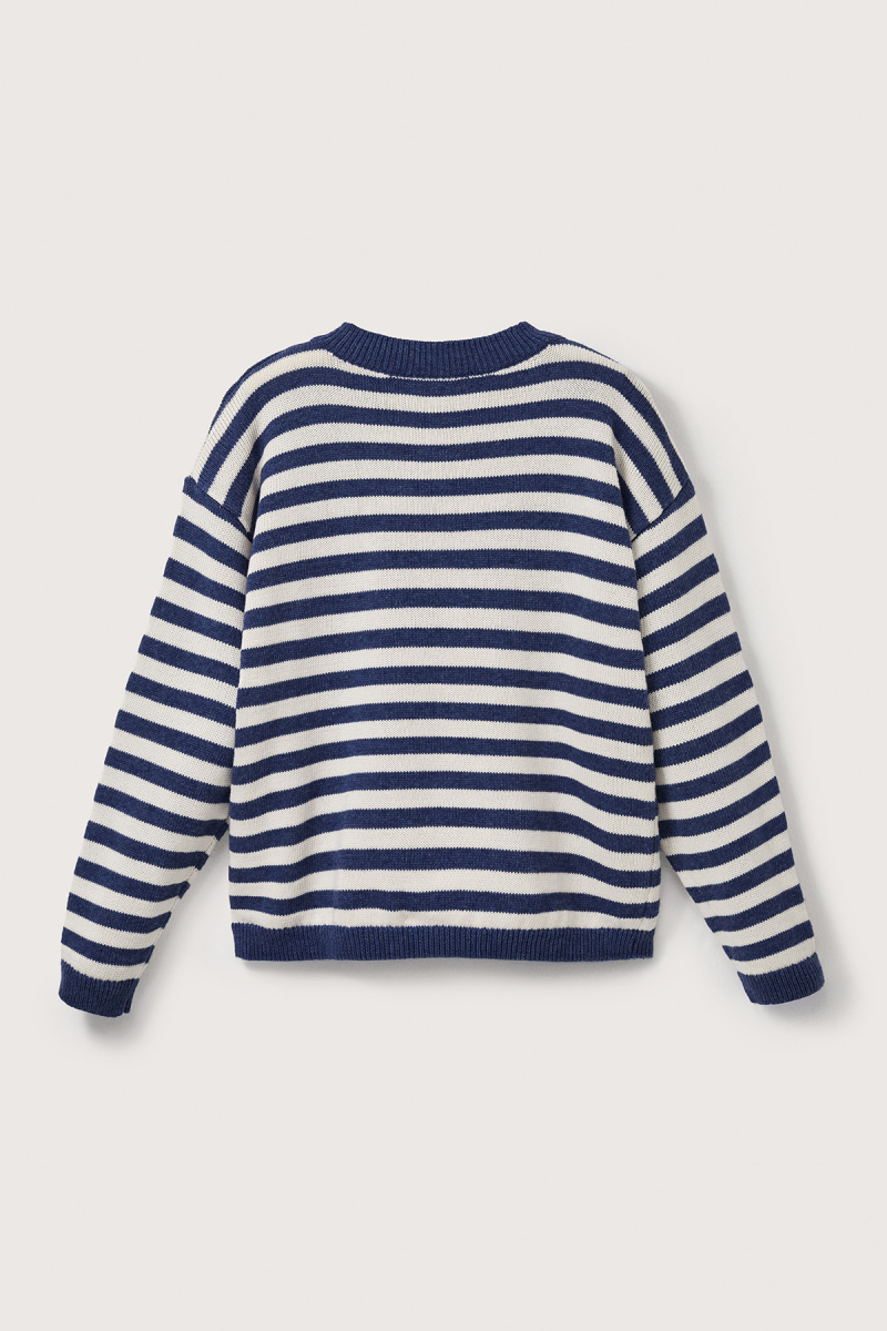 Striped Wool Sweater Blue-Ecru - 6