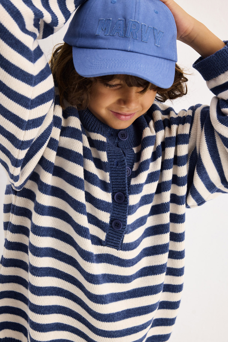 Striped Wool Sweater Blue-Ecru - 1