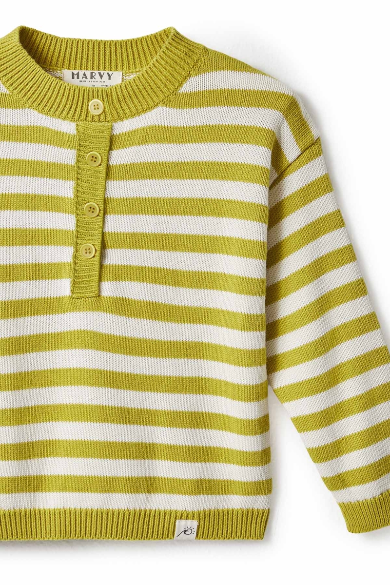 Striped Wool Sweater Yellow-Ecru - 2