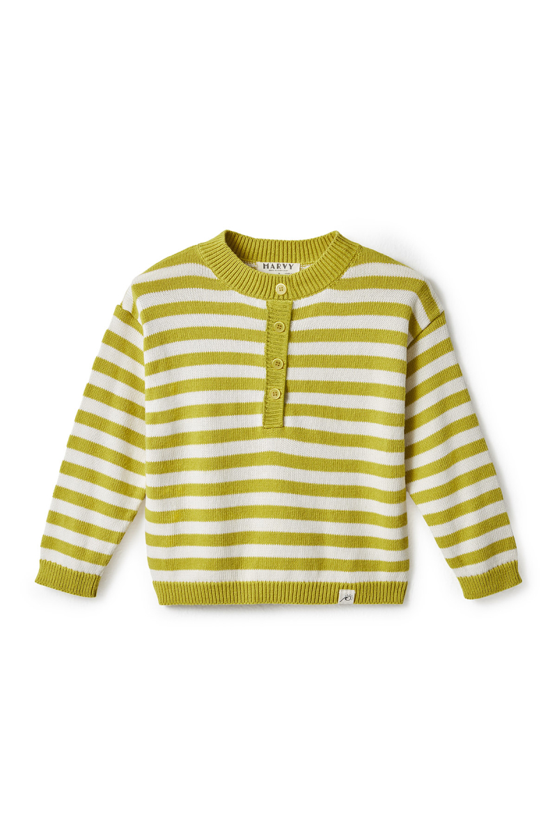 Striped Wool Sweater Yellow-Ecru - 1