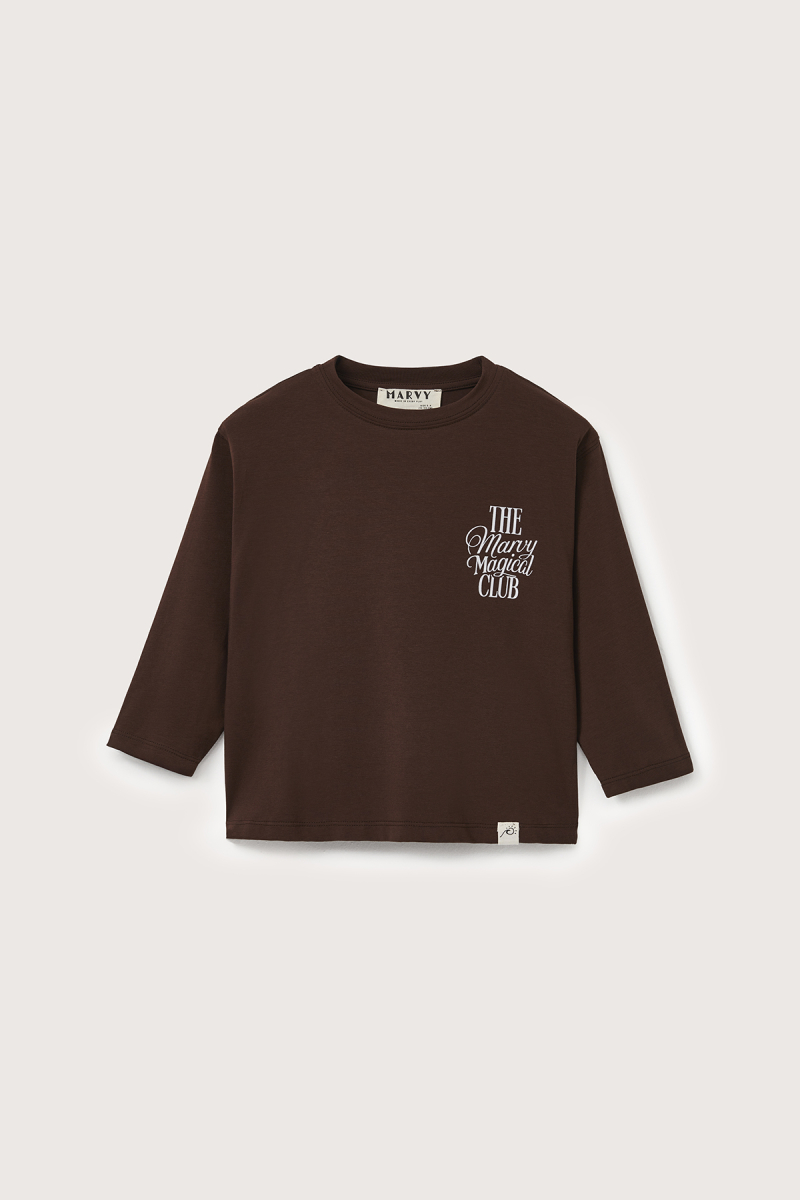 The Marvy Magical Club Kahverengi Baskılı Uzun Kollu Tshirt - 4
