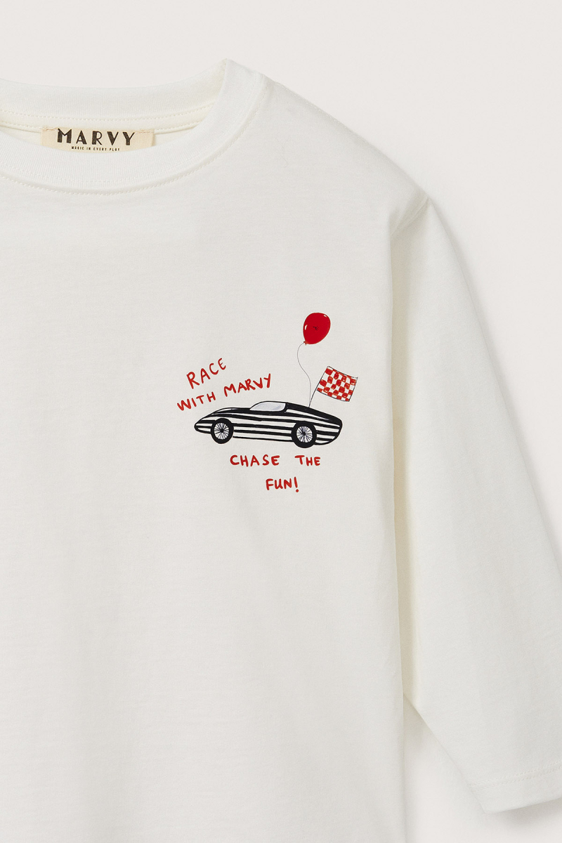 Yarış Arabası Baskılı Uzun Kollu Tshirt - 5