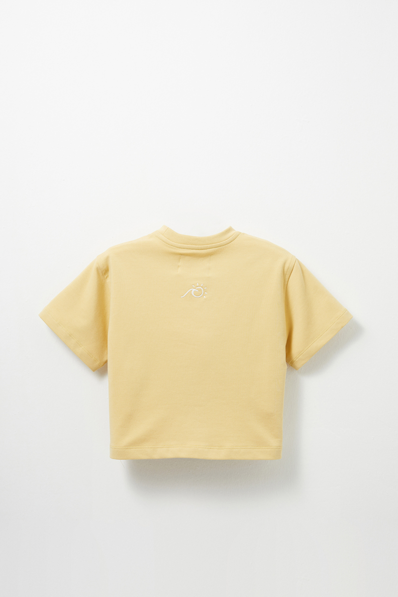 Yellow Embroidered Detailed Oversize T-shirt - 5