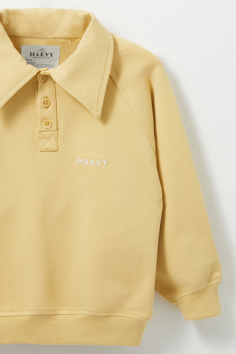 Yellow Embroidered Detailed Raglan Sleeve Sweatshirt - 2
