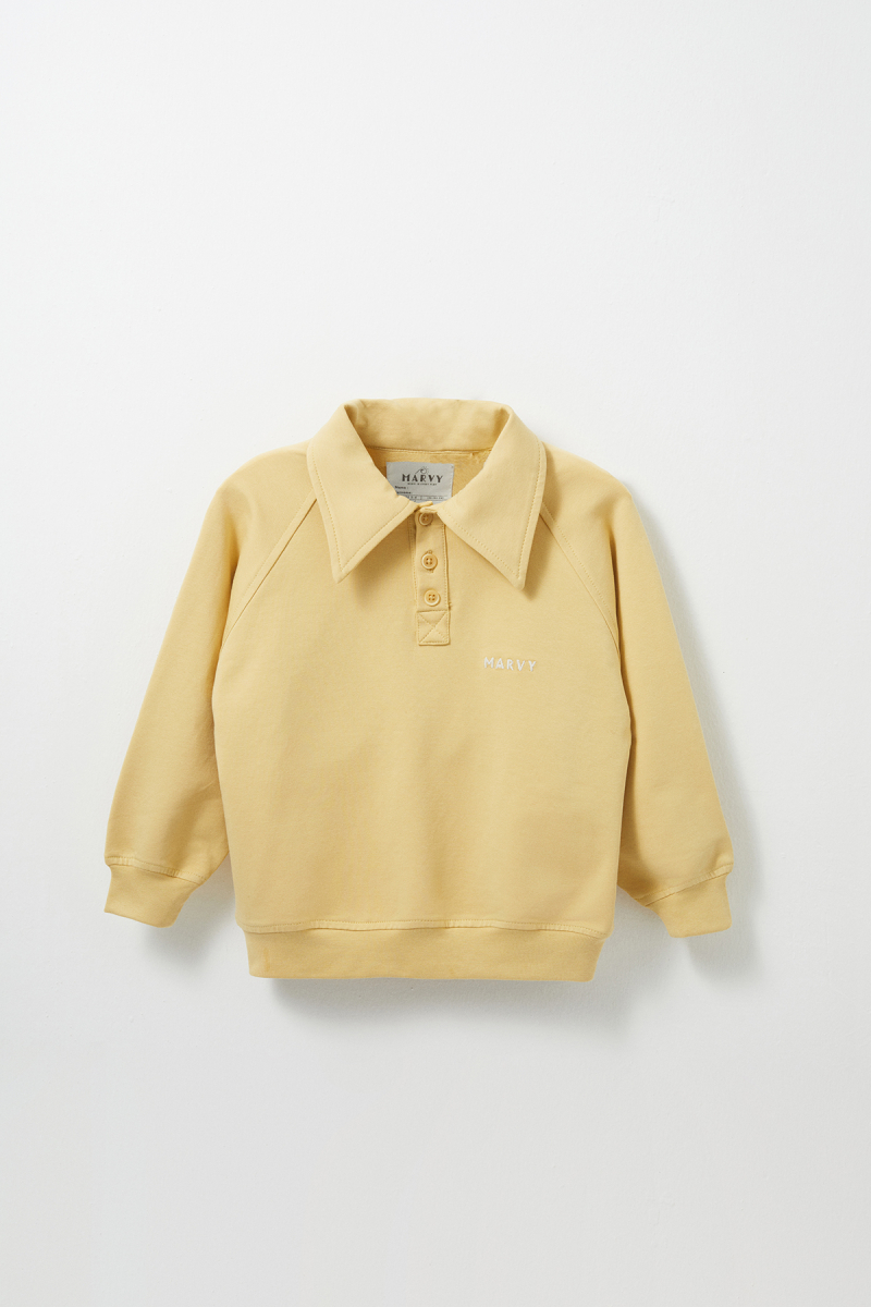 Yellow Embroidered Detailed Raglan Sleeve Sweatshirt - 3