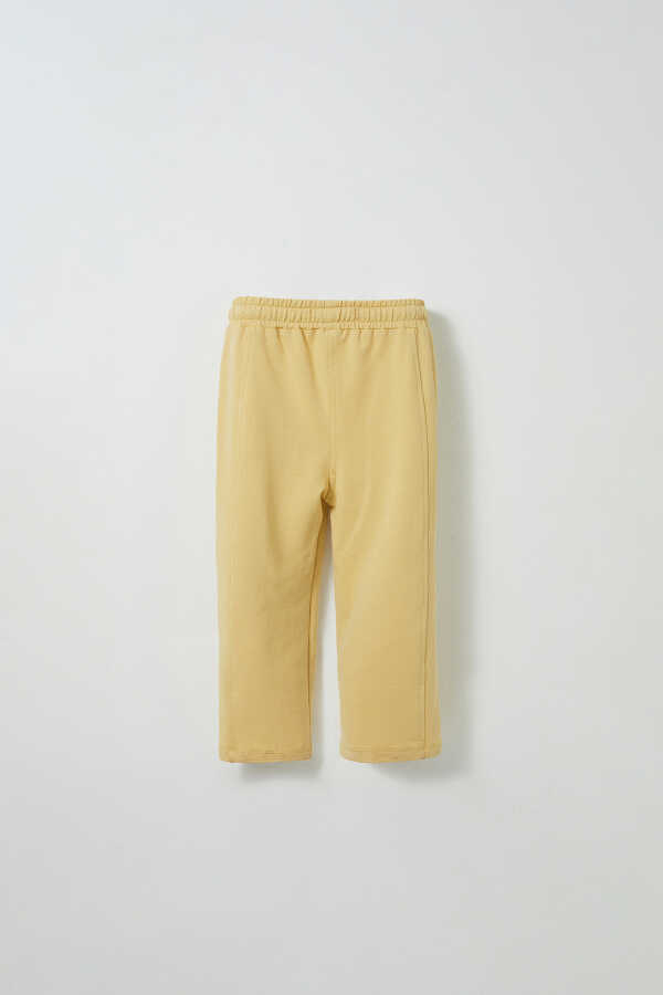 Yellow Embroidered Detailed Relaxed Leg Trousers - 3