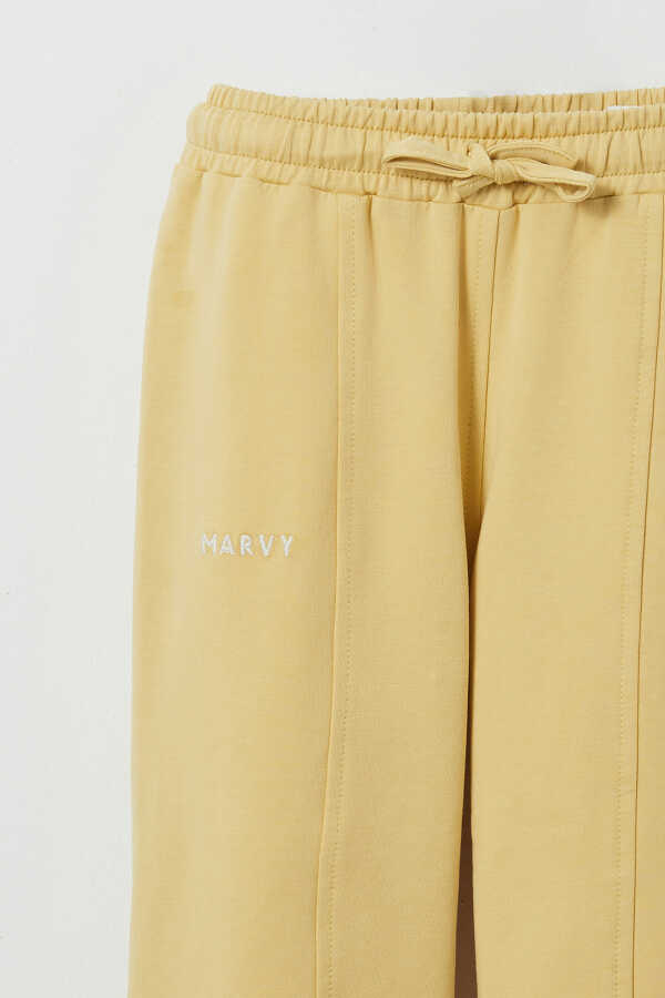 Yellow Embroidered Detailed Relaxed Leg Trousers - 2