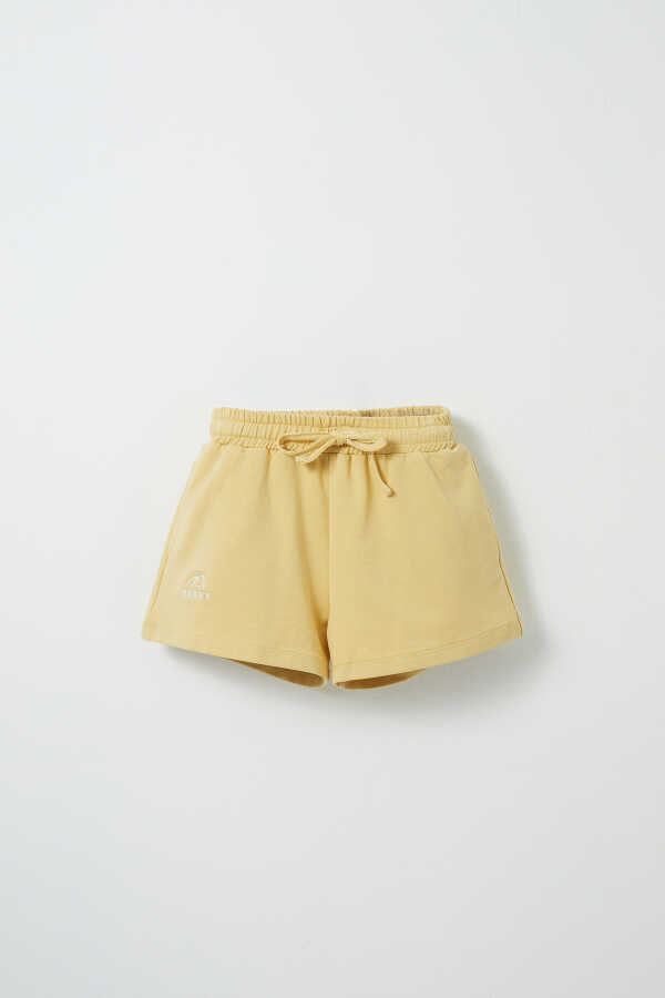 Yellow Embroidery Detailed Shorts - 1
