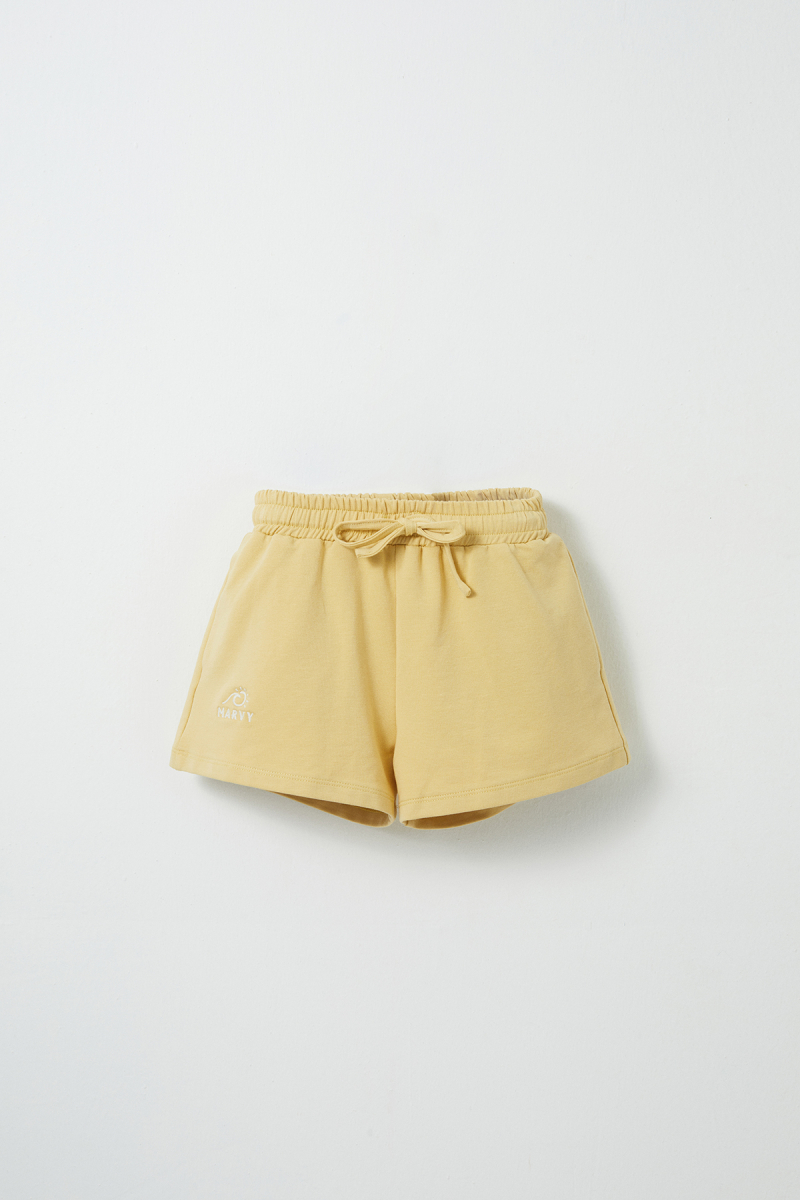 Yellow Embroidery Detailed Shorts - 1