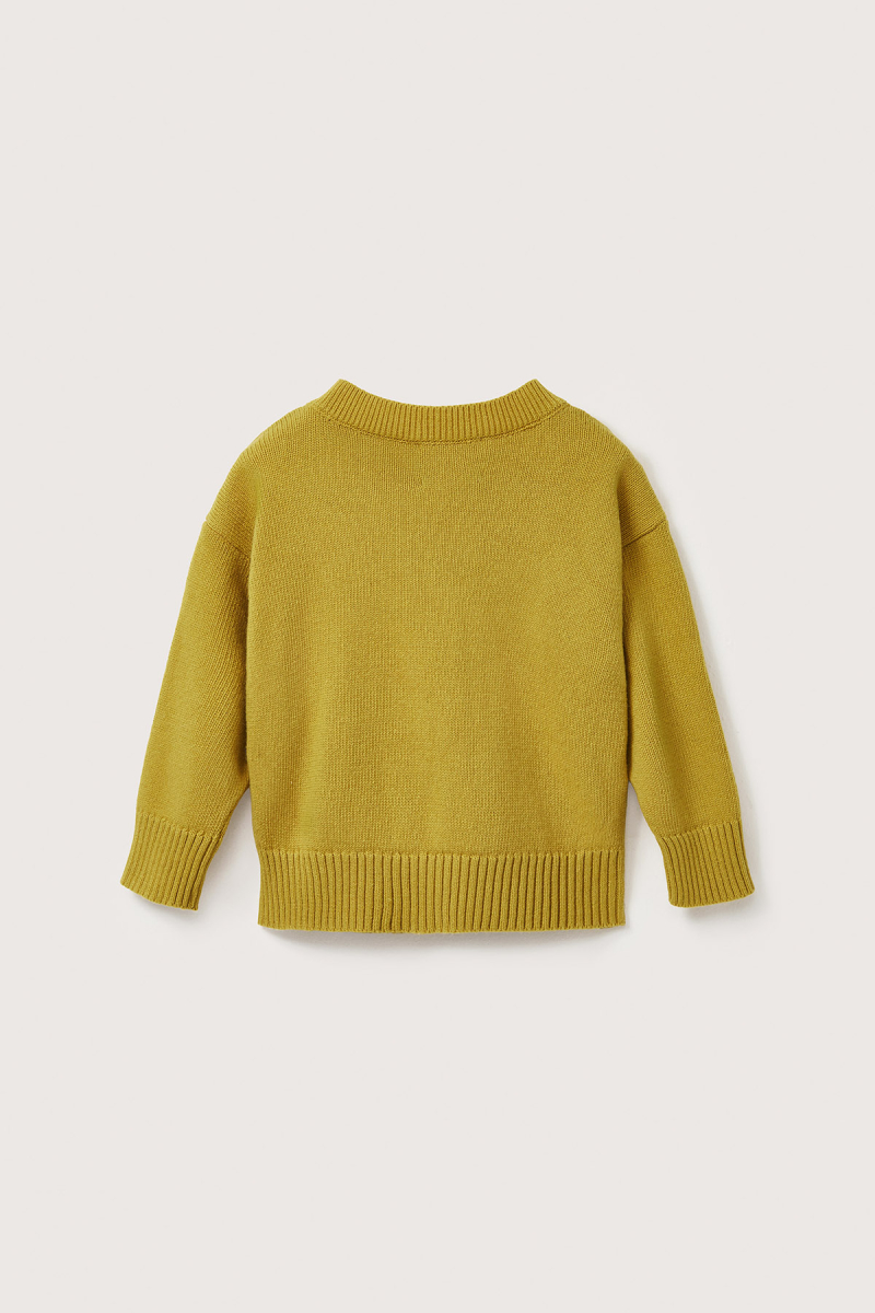 Yünlü Oversize Triko Hırka Sarı - 7
