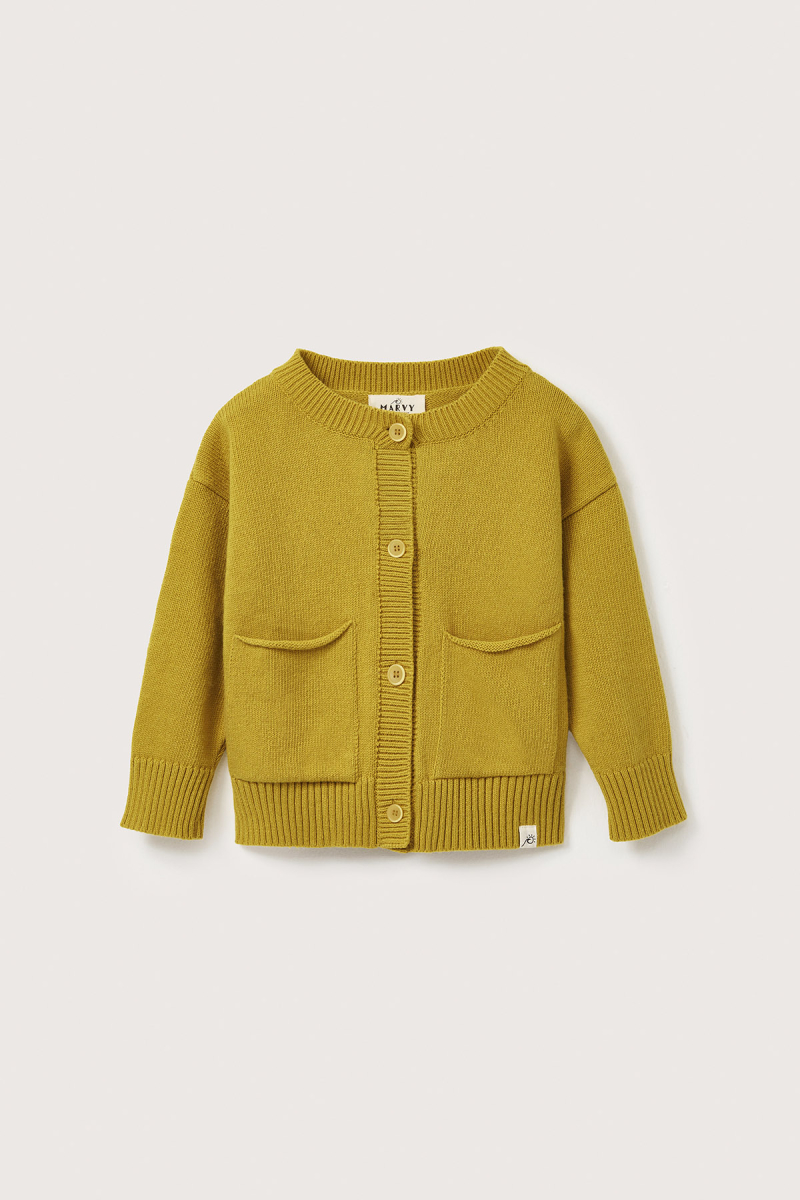 Yünlü Oversize Triko Hırka Sarı - 8